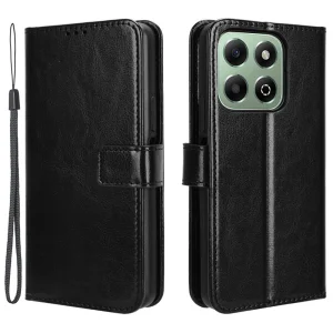 Калъф тефтер PU Leather за Honor X6b 4G, Черен