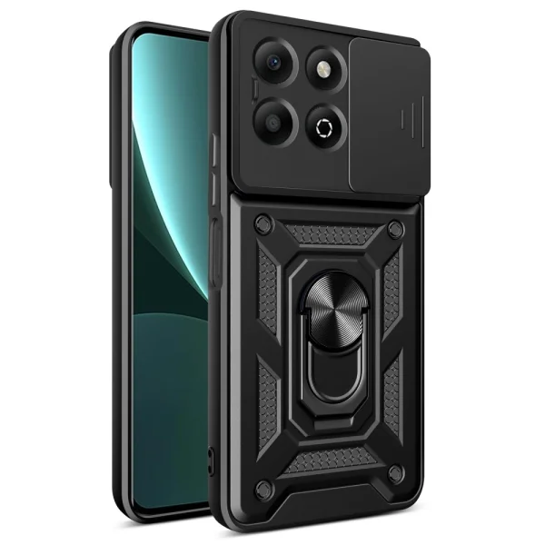 Shockproof Slide Camera Case for Honor X6b 4G, Black 1