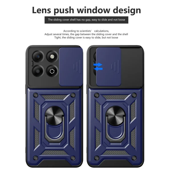 Удароустойчив калъф Slide Camera за Honor X6b 4G, Син 3