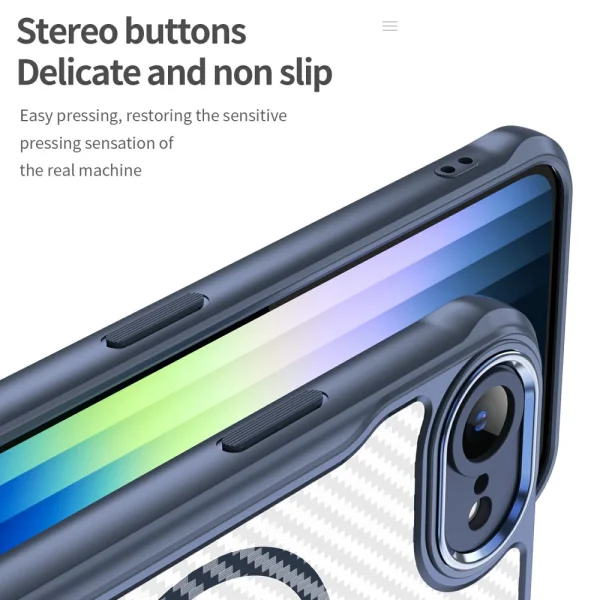 MagSF Hybrid Carbon Shockproof Case for iPhone 16e/17e, Blue 5