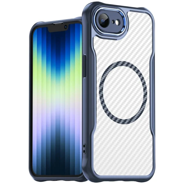 MagSF Hybrid Carbon Shockproof Case for iPhone 16e/17e, Blue 1