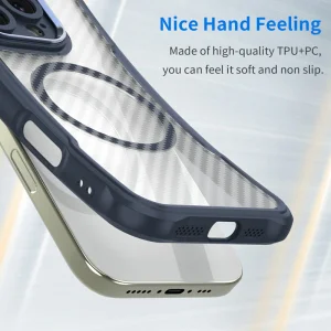 MagSF Hybrid Carbon Shockproof Case for iPhone 16e/17e, Blue 3