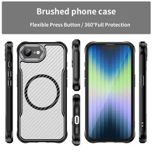 Shockproof case MagSF Hybrid Carbon for iPhone 16e/17e, Black 3