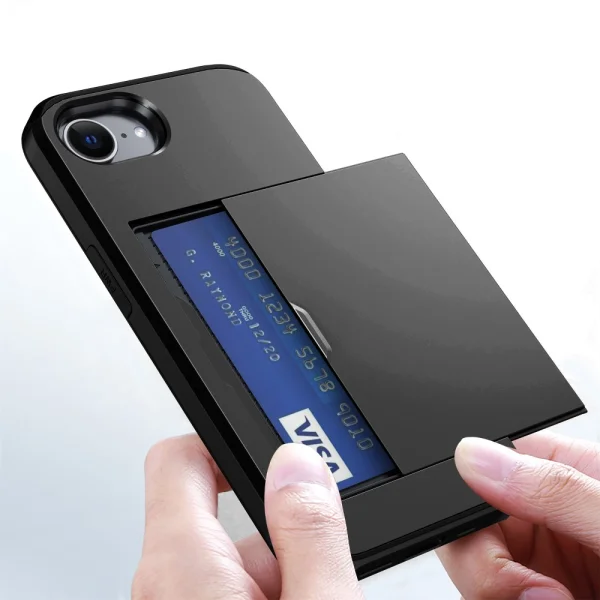 Shockproof case Sliding Card for iPhone 16e/17e, Black 4