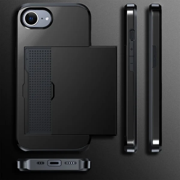 Shockproof case Sliding Card for iPhone 16e/17e, Black 5