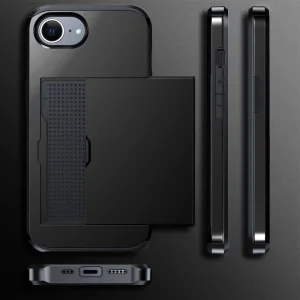 Shockproof case Sliding Card for iPhone 16e/17e, Black 5