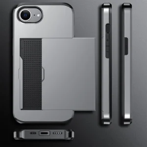Shockproof Case Sliding Card for iPhone 16e/17e, Grey 4
