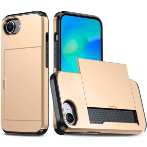 Удароустойчив калъф Sliding Card за iPhone 16e/17e, Златист