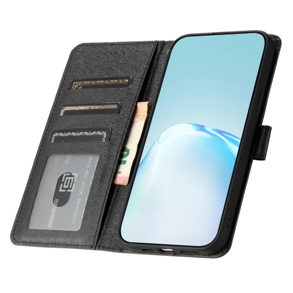 Leather Wallet book case for iPhone 16e/17e, Black 3