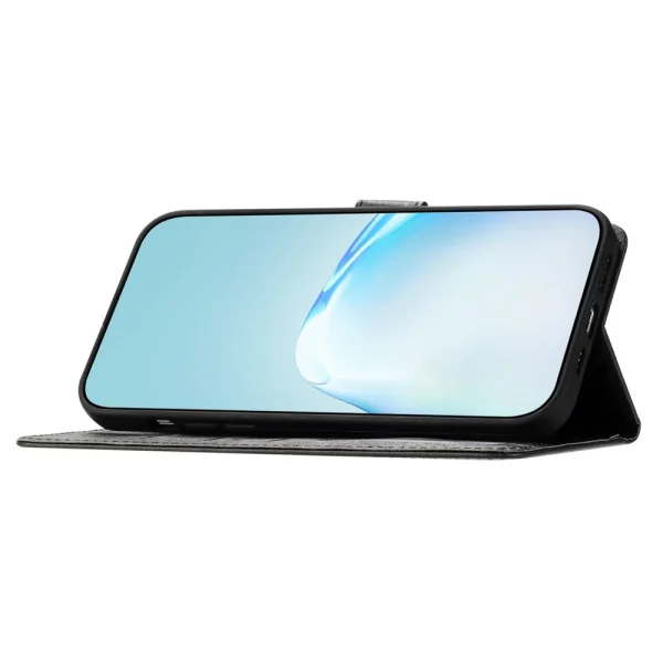 Leather Wallet book case for iPhone 16e/17e, Black 2