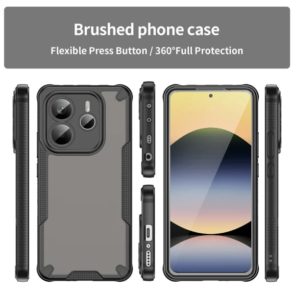 Удароустойчив калъф Frosted за Xiaomi Redmi Note 14 5G, Черен 3