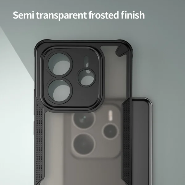 Удароустойчив калъф Frosted за Xiaomi Redmi Note 14 5G, Черен 4