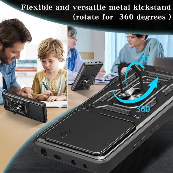 Shockproof Slide Camera case for Xiaomi Redmi Note 14 5G, Black 3