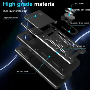 Shockproof Slide Camera case for Xiaomi Redmi Note 14 5G, Black 5