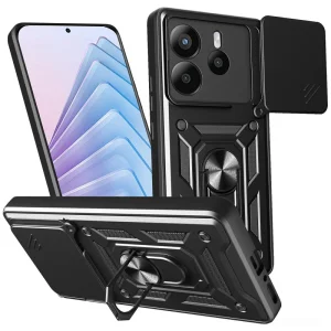 Удароустойчив калъф Slide Camera за Xiaomi Redmi Note 14 5G, Черен