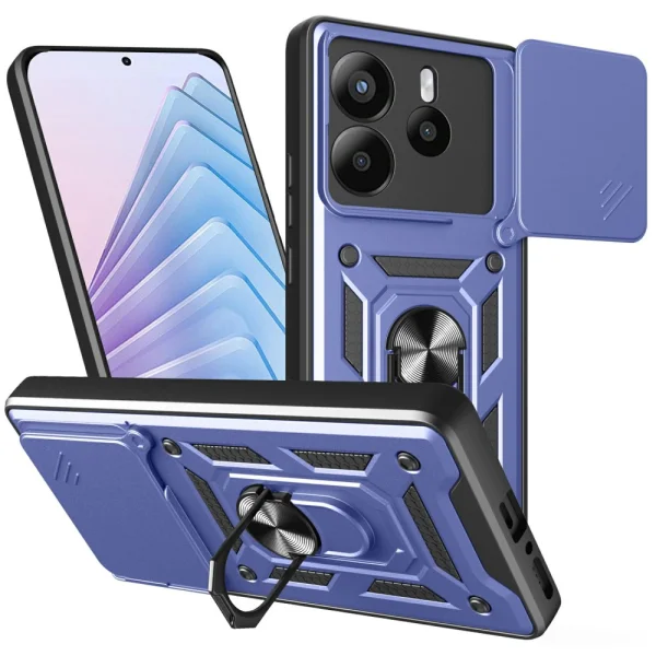Shockproof Slide Camera case for Xiaomi Redmi Note 14 5G, Blue 1
