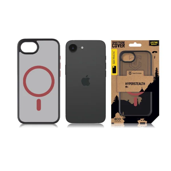 Shockproof case Tactical MagForce Hyperstealth for iPhone 16e/17e, Black-red 3