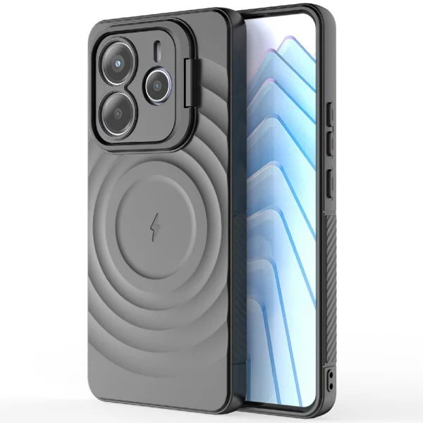 Силиконов калъф MagSF Kickstand за Xiaomi Redmi Note 14 5G, Черен 2