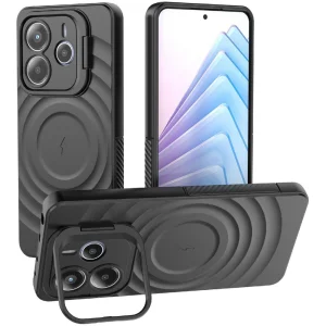 Силиконов калъф MagSF Kickstand за Xiaomi Redmi Note 14 5G, Черен