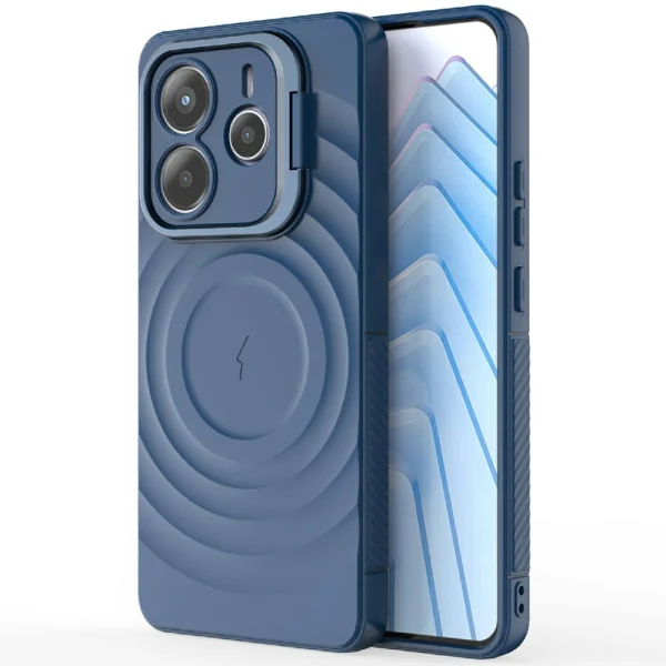 MagSF Kickstand Silicone Case for Xiaomi Redmi Note 14 5G, Blue 2