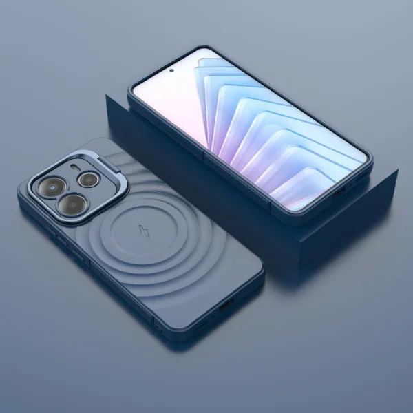MagSF Kickstand Silicone Case for Xiaomi Redmi Note 14 5G, Blue 4