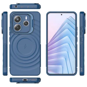 MagSF Kickstand Silicone Case for Xiaomi Redmi Note 14 5G, Blue 3