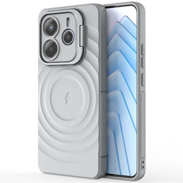 Silicone Case MagSF Kickstand for Xiaomi Redmi Note 14 5G, Grey 2