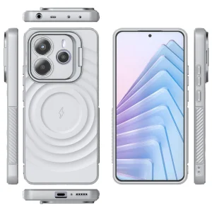 Silicone Case MagSF Kickstand for Xiaomi Redmi Note 14 5G, Grey 3