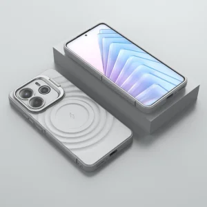Silicone Case MagSF Kickstand for Xiaomi Redmi Note 14 5G, Grey 4