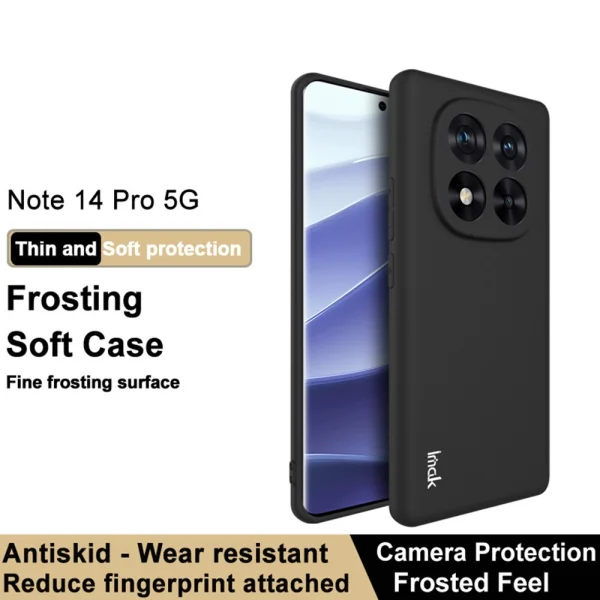 Silicone Case IMAK UC-3 for Xiaomi Redmi Note 14 Pro 5G / Poco X7 5G, Matt, Black 2