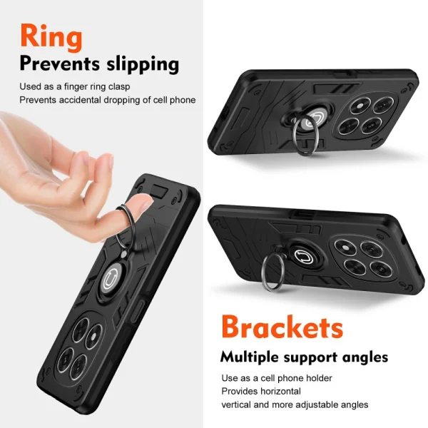 Удароустойчив Калъф Camshield Kickstand за Xiaomi Redmi Note 14 Pro 5G / Poco X7 5G, Черен 2