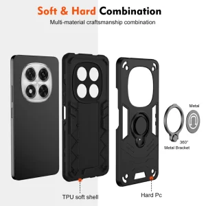Удароустойчив Калъф Camshield Kickstand за Xiaomi Redmi Note 14 Pro 5G / Poco X7 5G, Черен 3