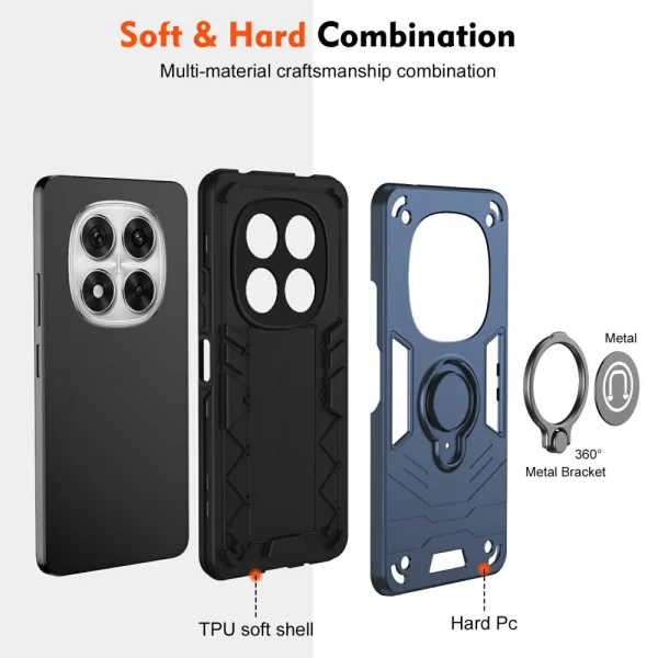Удароустойчив Калъф Camshield Kickstand за Xiaomi Redmi Note 14 Pro 5G / Poco X7 5G, Син 6