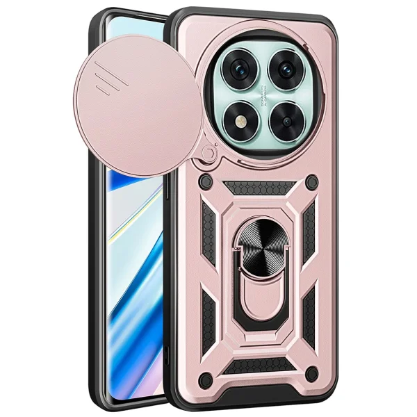 Удароустойчив калъф Slide Camera за Xiaomi Redmi Note 14 Pro 5G / Poco X7 5G, Розов 1