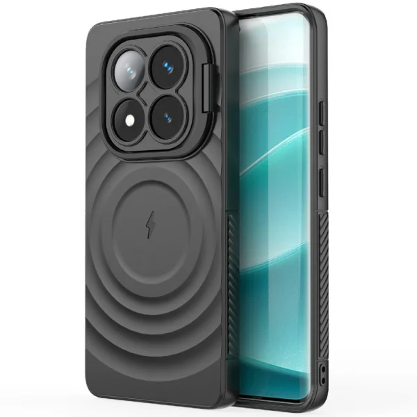 Силиконов калъф MagSF Kickstand за Xiaomi Redmi Note 14 Pro 5G / Poco X7 5G, Черен 2