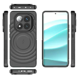 Силиконов калъф MagSF Kickstand за Xiaomi Redmi Note 14 Pro 5G / Poco X7 5G, Черен 4