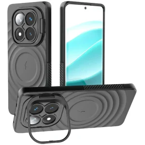 Силиконов калъф MagSF Kickstand за Xiaomi Redmi Note 14 Pro 5G / Poco X7 5G, Черен