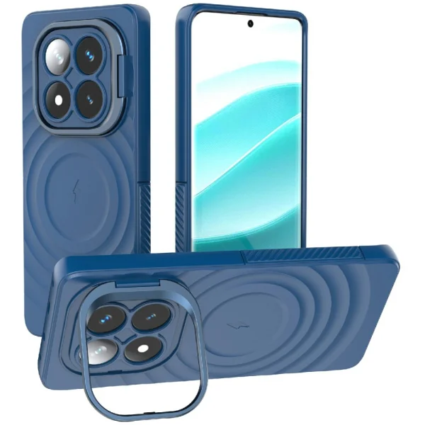 Silicone case MagSF Kickstand for Xiaomi Redmi Note 14 Pro 5G / Poco X7 5G, Blue 1