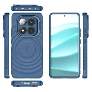 Silicone case MagSF Kickstand for Xiaomi Redmi Note 14 Pro 5G / Poco X7 5G, Blue 3