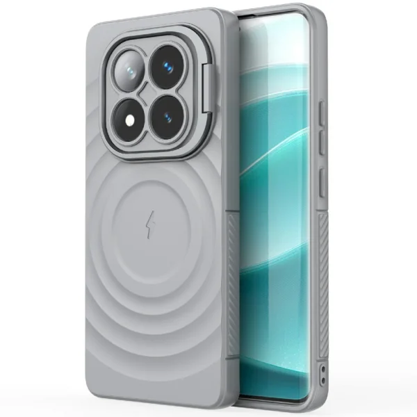 Силиконов калъф MagSF Kickstand за Xiaomi Redmi Note 14 Pro 5G / Poco X7 5G, Сив 2