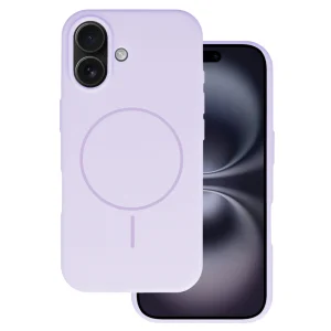Удароустойчив калъф MagSF Slim Silicone за iPhone 16, Лилав