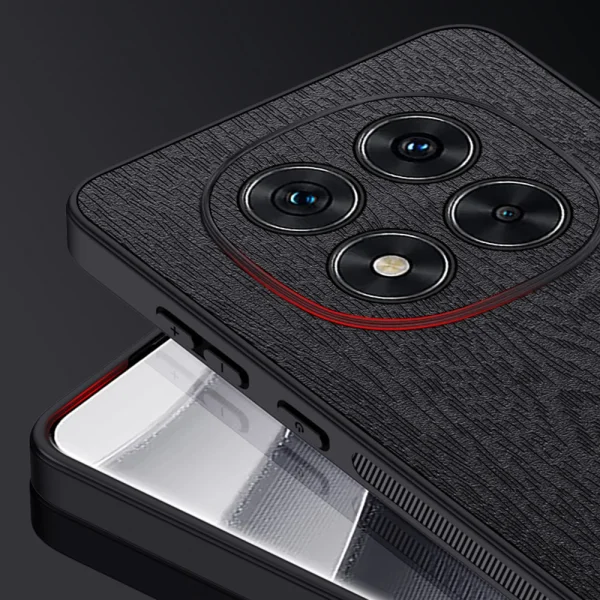 Удароустойчив калъф Wood Leather за Xiaomi Redmi Note 14 Pro 5G / Poco X7 5G, Черен 3