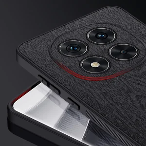 Удароустойчив калъф Wood Leather за Xiaomi Redmi Note 14 Pro 5G / Poco X7 5G, Черен 3