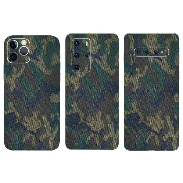 Custom Cut Phone Skin Protector (Back), Dark Camouflage 1