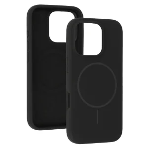 Удароустойчив калъф MagSF Slim Silicone за iPhone 16 Pro, Черен 4