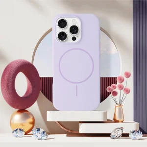 Shockproof case MagSF Slim Silicone for iPhone 16 Pro, Purple 5