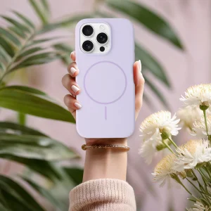Shockproof case MagSF Slim Silicone for iPhone 16 Pro, Purple 6