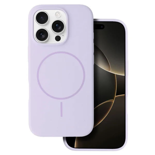 Shockproof case MagSF Slim Silicone for iPhone 16 Pro Max, Purple 2