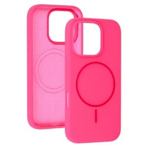 Shock-resistant case MagSF Slim Silicone for iPhone 16 Pro Max, Pink 4