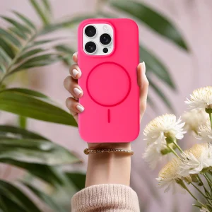 Shockproof case MagSF Slim Silicone for iPhone 16 Pro, Pink 6